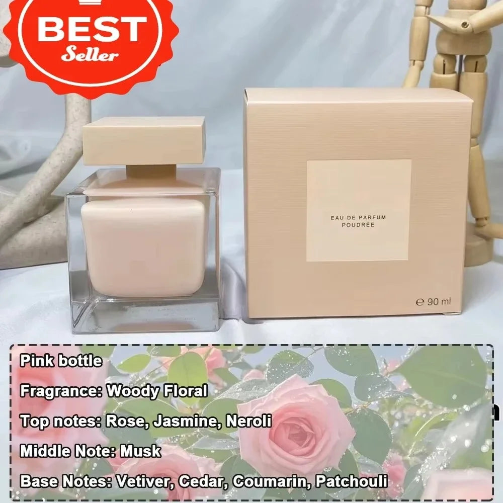 90ml Women Perfume Long Lasting Woody Floral Eau De Parfum EDP Pure Musk Extract Women's Everyday Essential Perfume Gift