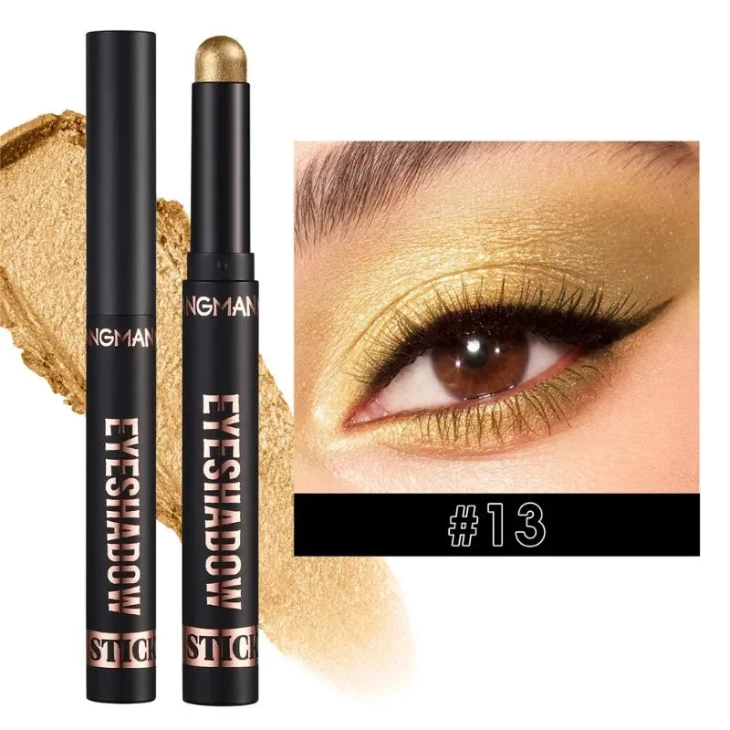 1PC Waterproof Pearlescent Eyeshadow Pencil Stick 16 Colors Lasting Glitter Shimmer Eye Shadow Highlighter Pen Eyes Makeup Tools