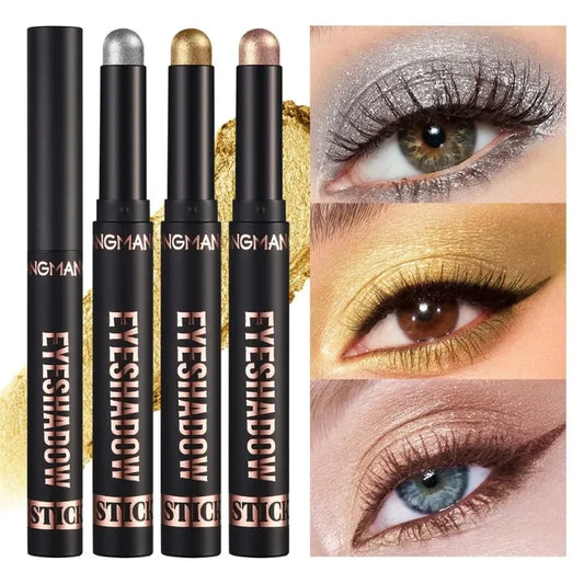 1PC Waterproof Pearlescent Eyeshadow Pencil Stick 16 Colors Lasting Glitter Shimmer Eye Shadow Highlighter Pen Eyes Makeup Tools
