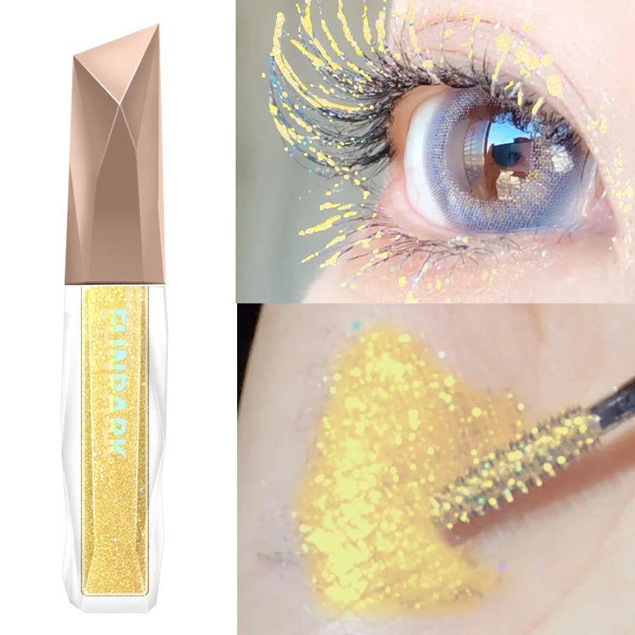 1PC Sparkling Eyelash Mascara Shimmer Long Lasting for Eyeshadow and Highlighter Liquid Eyeshadow Pearlescent Korean Makeup