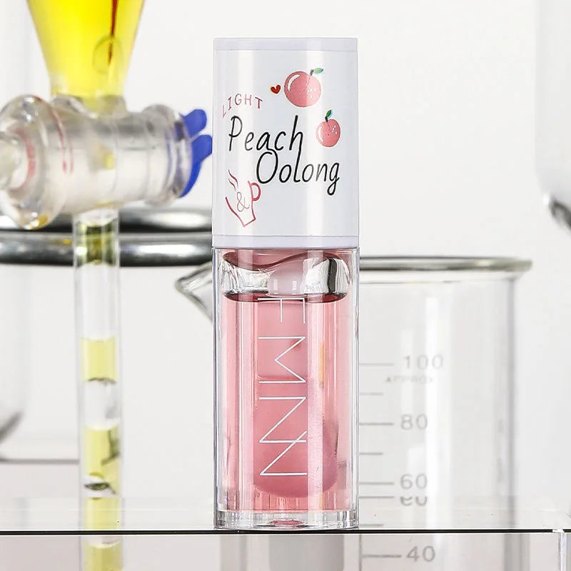 Peach Lip Oil Gloss Plumper Moisturizing Non Sticky Sexy Water Glossy Long-Lasting Transparent Liquid Lipstick