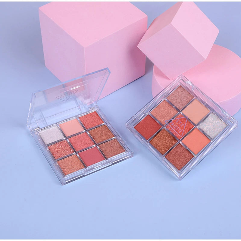 High Quality Matte Eyeshadow Palette Pearlescent Sequins Blush Eyeshadow Highlighter  For Women