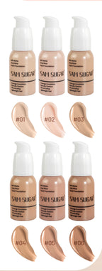 Makeup Base Set With 15ml Primer 30ml Matte Foundation 5g Loose Powder Puff For Smooth Flawless Skin Longwear
