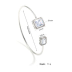 Luxury Geometry Gold Color Cuff Bangles For Women Fashion Cubic Zirconia Bracelets INS Party Everyday Jewlery.