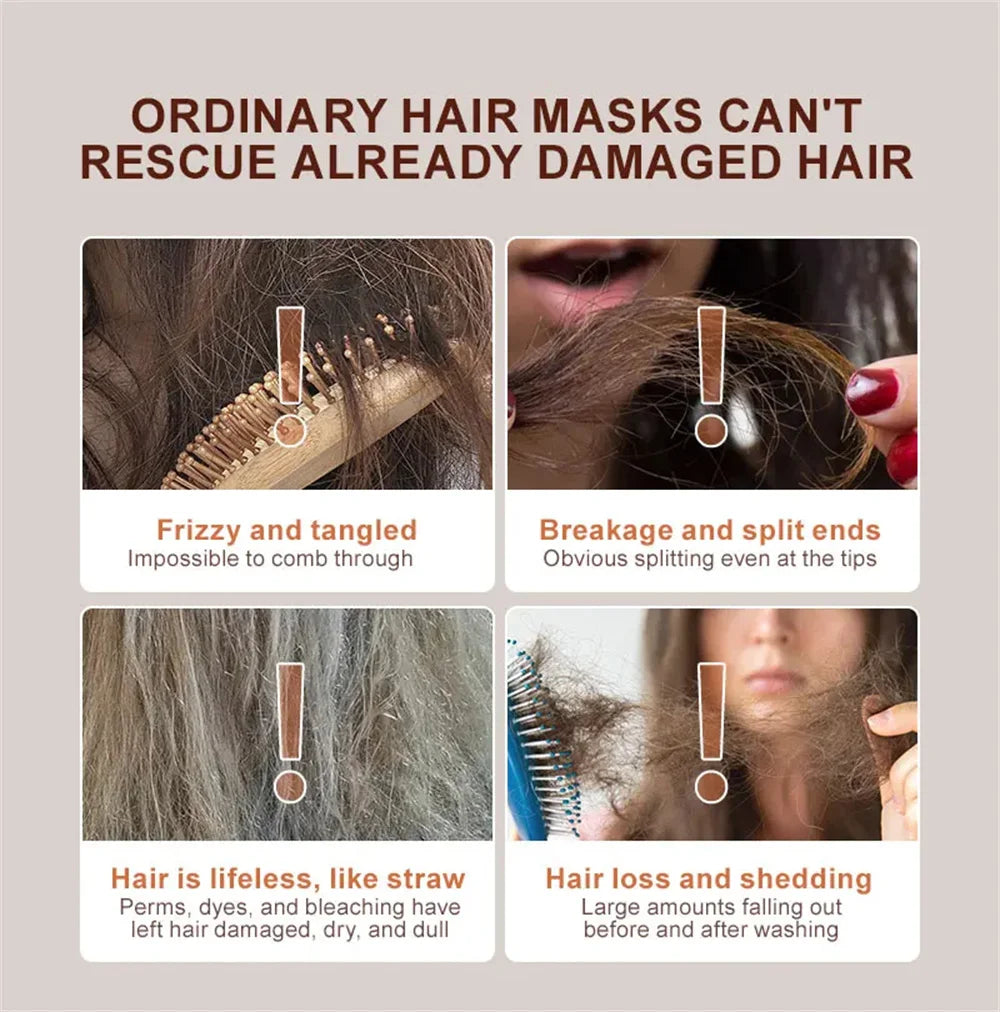 Keratin Hair Mask Magical 5 Second Repair Damage Frizzy Soft Smooth Shiny Hair Deep Moisturize Hair Treat Repair Hair Care Mask
