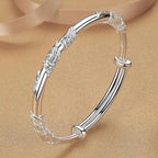 Luxury Shiny Full-blown Flowers Bracelet For Women Original Texture Adjustable Solid Bracelets Light Luxury Party Jewelry