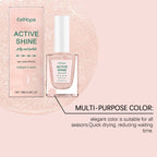 Jelly Nail Polish - Transparent Pink Water-Based Nail Polish, Autumn & Winter Shade, Skin-Whitening, Fine Glitter, Girly Pink