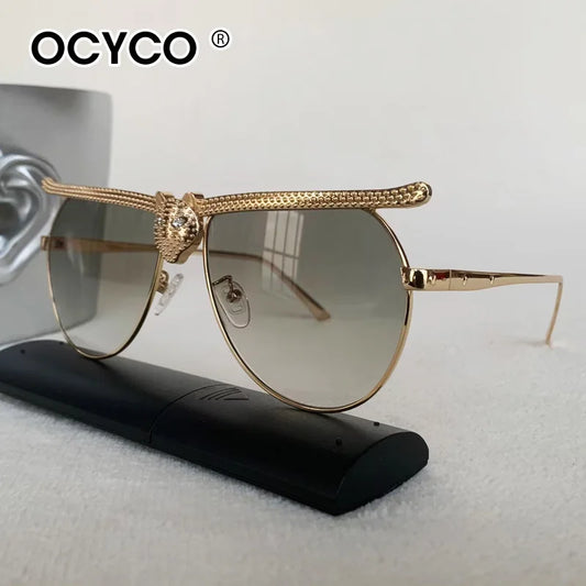 Luxury Metal Punk Brand Sunglasses For Men And Women Unisex Designer Fashion Sun Glasses Oval Unisex Stylish Eyewear Shades