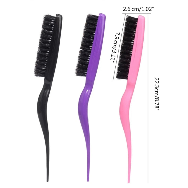 Boar Bristle Brush Comb Hair Teasing Brush for Women Men Salon Boar Bristle Beauty Styling Backcombing Brush