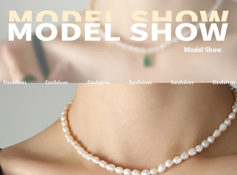 Women's Necklace Elegant Style Crystal Pendant Freshwater Pearl Collarbone Chain Stainless Steel Fashionable Versatile Jewelry