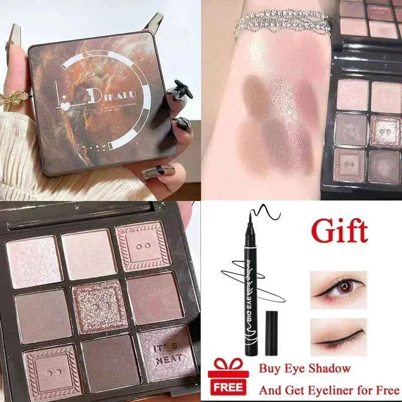 Cement Grey Black Eye Shadow Palette Makeup Eyes Glitter Contour Pigments Palette Pearly Shimmer Fashion Korean Shadow Makeup