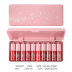Mini 10 Colors Liquid Lip Gloss Set Waterproof Non-Stick 24-Hour Long Lasting Velvet Matte Lipstick Cosmetic Makeup Care