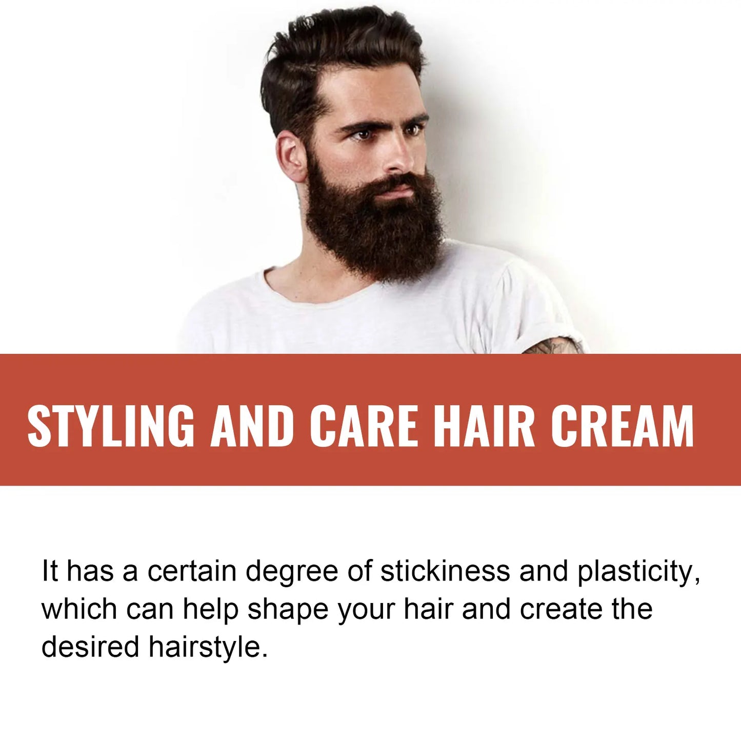 Men Hair Styling Cream Improving Curly Non Greasy Reducing Frizz Strong Holding Edge Control Long Lasting Finishing Hair Pomade