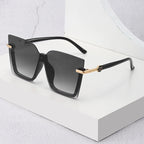 Women  Sun Glasses Streetwear Large Frame Eyewear GogglesHollow Out Square One-piece Sunglasses Women MenGlasses