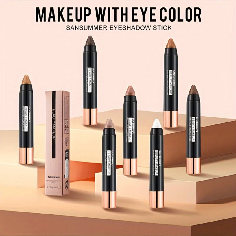 7 color waterproof eye shadow stick, pearlescent matte treatment, to create a natural and lasting eye makeup flash.