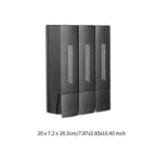 Three Chamber Wall-Mounted Dispenser for Shampoo and Conditioner in Bathrooms