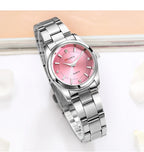 Luxury Women's Watch 29mm Fashionable Stainless Steel Rhinestone Pink Minimalist Girl Clock Outdoor Travel Women Wrist Watches