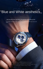 Luxury Man Watch High Quality Waterproof Chronograph Luminous Men's Wristwatch Leather Men Date Quartz Watches Casual Clock