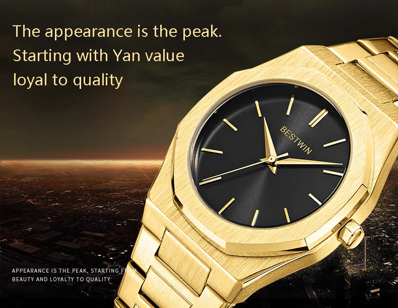 Luxury unique watches for men alloy steel with quartz watches simple line dial business party men watches fashion men's watches
