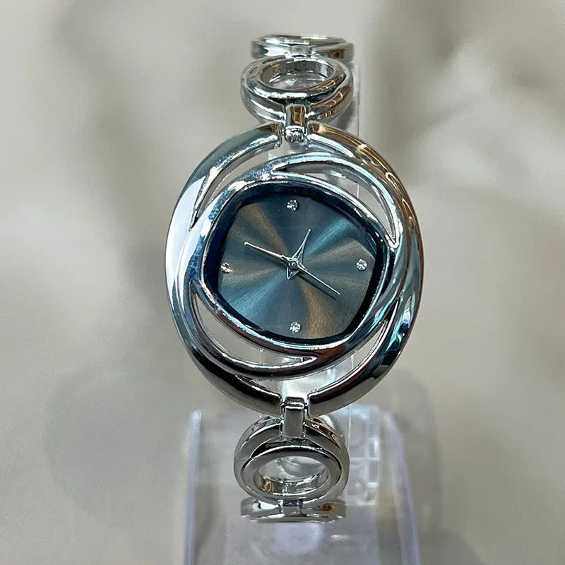 Luxury Classic Golden Watch Women Fashion Women Wristwatches Relojs Para Mujer Alloy Strap Round Rhinestone Dail Quartz Watches