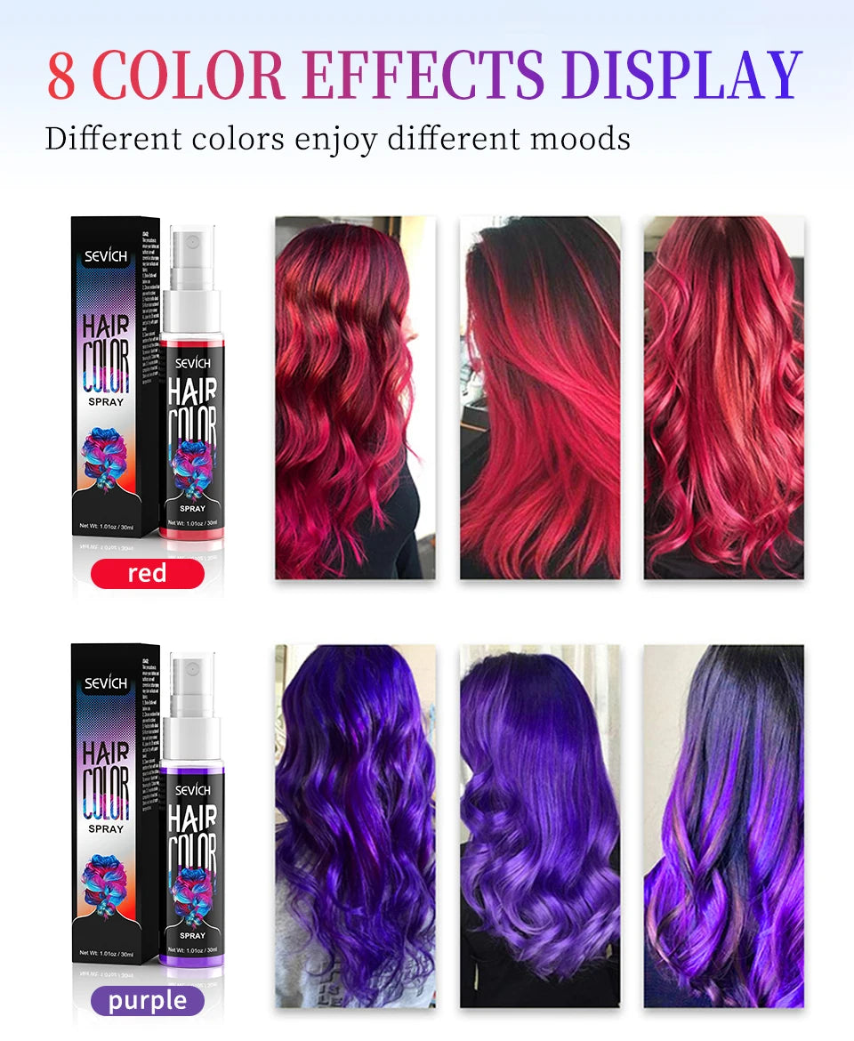 Hair Color Spray Hairs Dyed Hair Colour Styling Product Long Lasting Dye for Hair Beards Coloring Temporary Hair Colour Cream