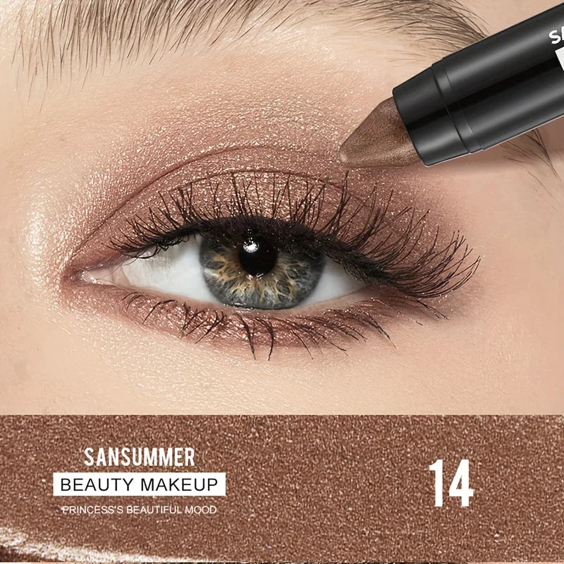 7 color waterproof eye shadow stick, pearlescent matte treatment, to create a natural and lasting eye makeup flash.
