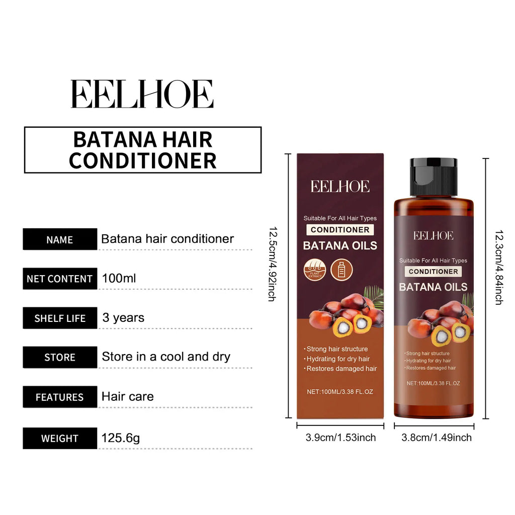 Batana Oil Shampoo Conditioner Set Oil Control Anti Dandruff Scalp Hair Treatment Split Ends Anti Frizz Hair Loss Hair Care Set