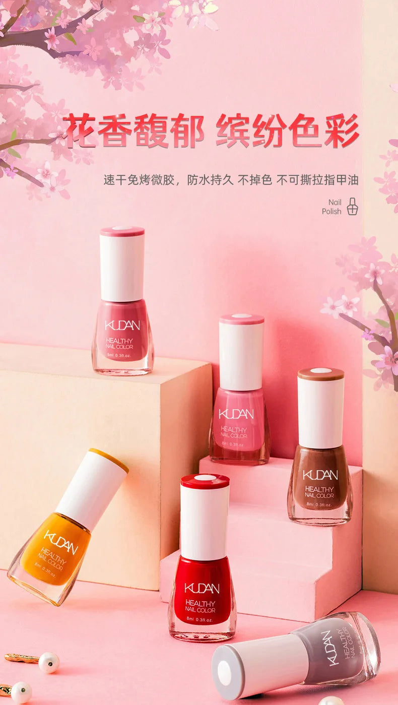 Nail Polish Without Baking Lamp White Fine Glitter Non-baking Non-peel Transparent Shiny Oil Base Coat Nude Nail Polish