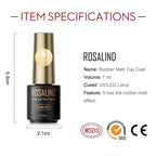 ROSALIND 7ML Matt Top Coat Nail Polish Lacquer Nail Gel Polish Vernis Semi Permanent Soak Off Gel Nail Polish Manicure Art