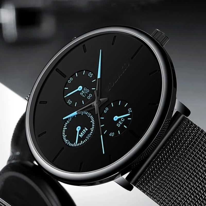 2025 Mens Luxury Watches for Men Business Casual Ultra Thin Clock Male Stainless Steel Mesh Belt Quartz Watch relogio masculino
