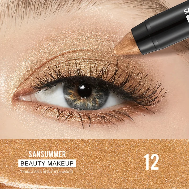 7 color waterproof eye shadow stick, pearlescent matte treatment, to create a natural and lasting eye makeup flash.