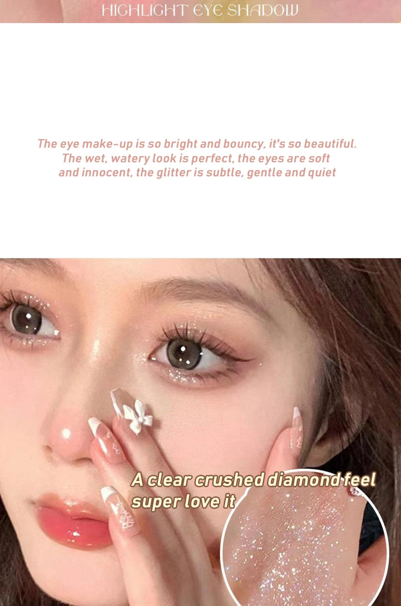 Glitter Eyeshadow Stick Diamond Eyes Makeup Highlighter Shadow Pen Long Lasting Rose Pink Silkworm Champagne Gold Liner Pencil