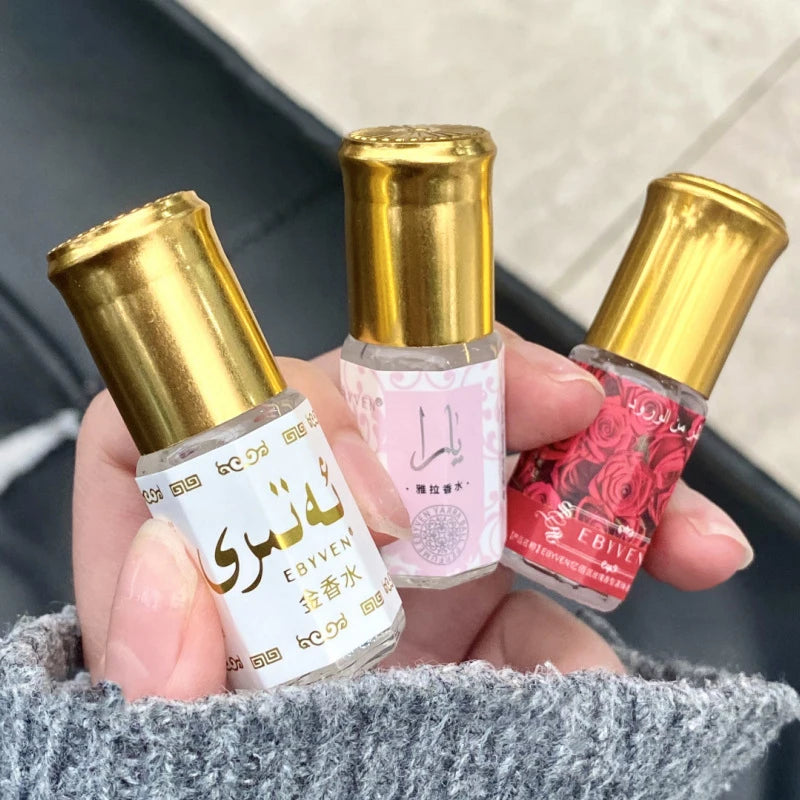 3ml Arabian Floral Perfume Natural Jasmine Rose Osmanthus Scent Eau De Toilette Unisex Fresh Longlasting Portable Roller Perfume