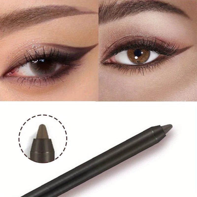 Black Brown Waterproof Eyeliner Pencil Long Lasting Easy To Wear Eye Liner Gel Matte Quick Drying Eyeliner Pen Makeup Cosmetic