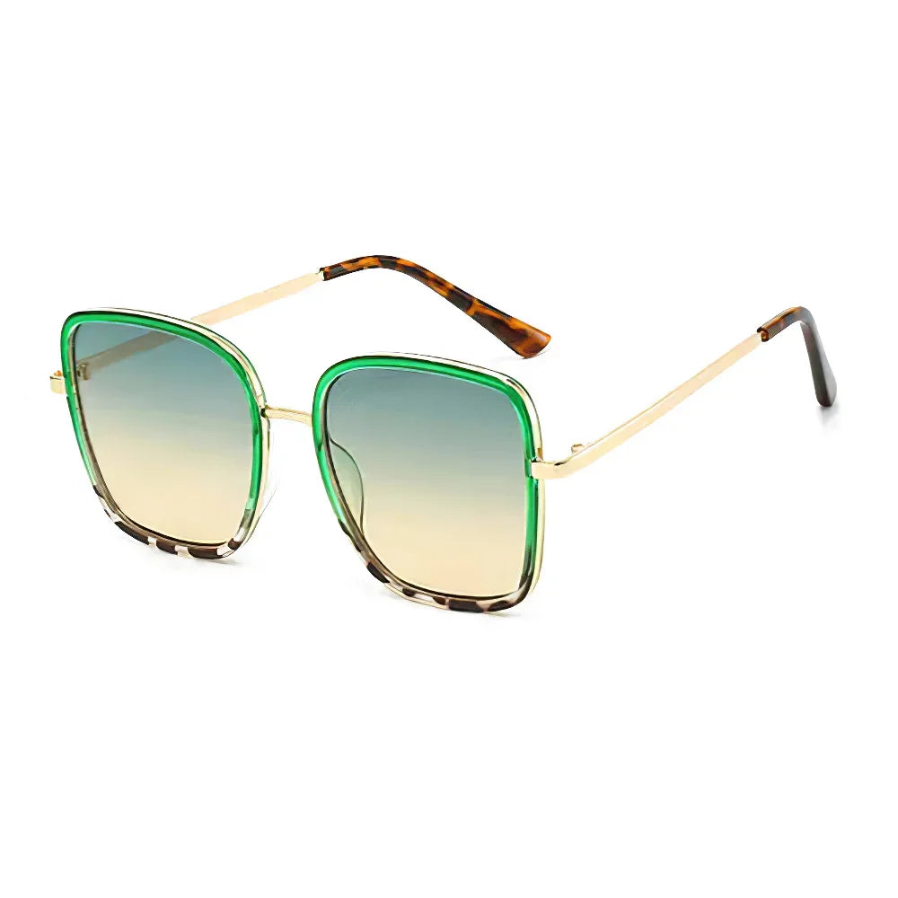 Luxury Square Large Frame Sunglasses for Women And Men Stylish Metal Decorated Light Daily Fashion Glasses