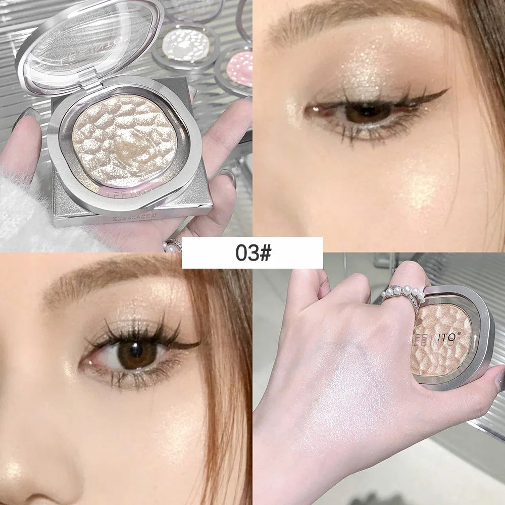 Highlighting Powder Pearlescent Fine Mashed Soft Texture LEEINTO Non-flying Powder Brightening Long-lasting Highlighter Palette