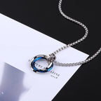 New Three Ring Ring Necklace for Men, Trendy Men, Personalized Ins, European and American Street Hip Hop Hoo