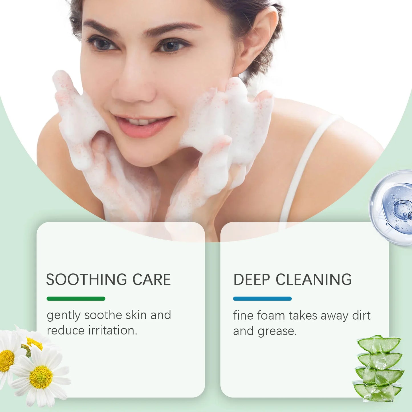 Aloe Vera Cleanser Moisturizing Oil Control Gentle Cleansing Skin Brightening Rejuvenation Unclog Pore Hyaluronic Acid Face Wash