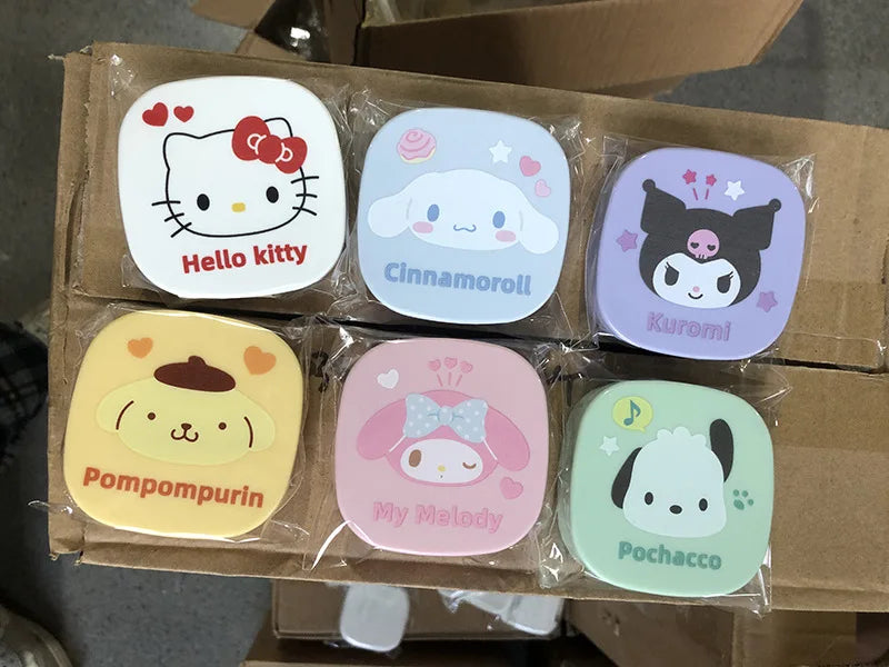 hello kitty color contact lenses Kuromi Sanrio contact  cute kawaii eye contacts care box INS portable box with mirror anime