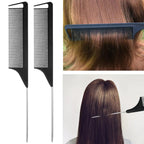 8Pcs Hair Brushes Set with Teasing Bristle Brush, Edge Control Brush, and 2Pcs Metal Pin Rat Tail Combs for Women's Hair Styling