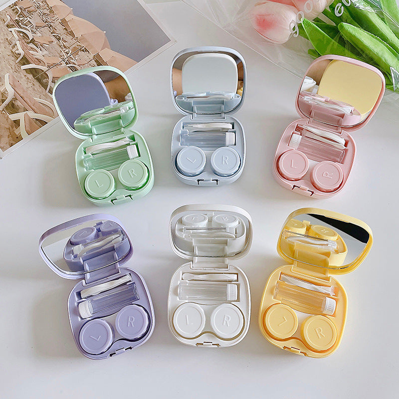 Women Color Contact Lens Case Red Heart Contact Lenses Box for Eyes Care Kit Glasses Case Holder Container