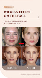 Makeup Base Set With 15ml Primer 30ml Matte Foundation 5g Loose Powder Puff For Smooth Flawless Skin Longwear