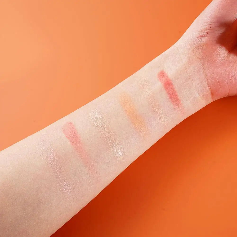 Pink Peach Blush Powder 3 In 1 Matte Blush  Low Saturation Soft Fog Blush Brightening Face Blusher Rouge Makeup Cheek Tint