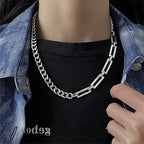 Stainless Steel Chains Rivet Choker Necklace for Men Hiphop Punk Neck Jewelry Short Collar Chain With Pendant Gothic Accessories