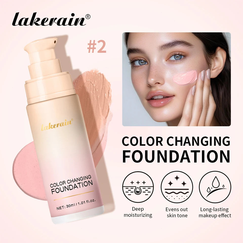 Color Changing Foundation 4 In 1 Moisturizer Longwearing Waterproof Concealer Even Skin Toning Sunscreen Spf 30 Whitening Makeup