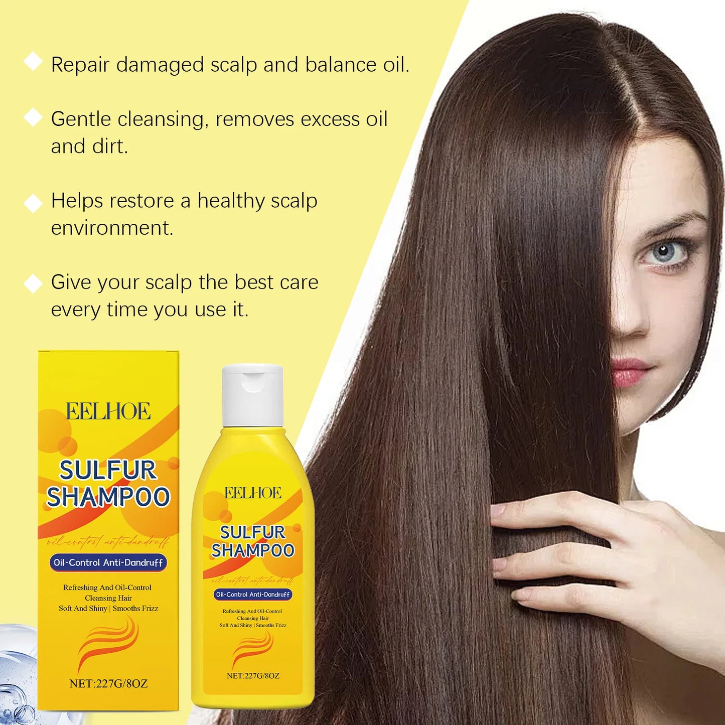 Sulfur Shampoo Shower Gel Set Moisturizing Dry Skin Cleaning Scalp Remove Dandruff Oil Control Deep Nourishing Smooth Body Wash