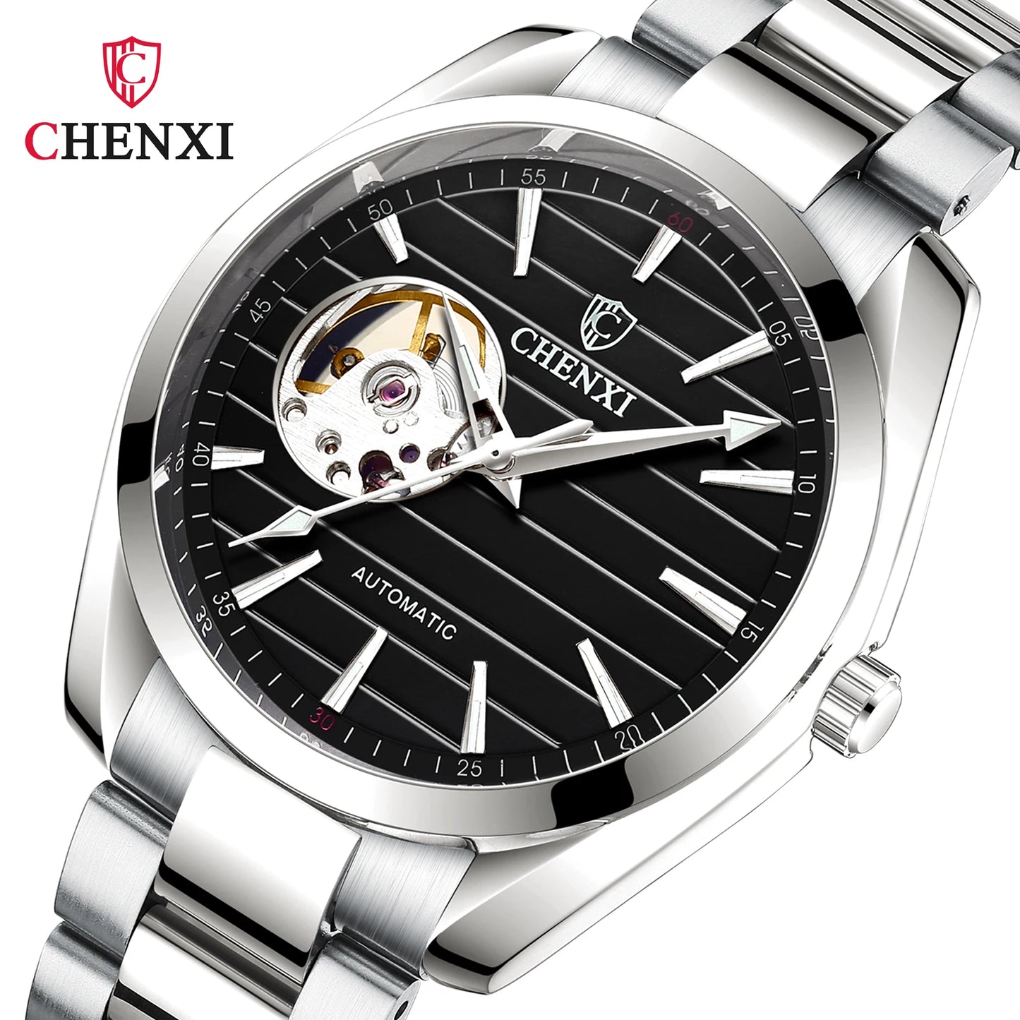 Luxury Fashion Mechanical Automatic Wristwatches For Men High Quality Stainless Steel Waterproof Luminous Mens Watch