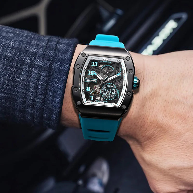 Top Brand Original Automatic Watch for Men High-end Luxury Hollow Out Chronograph Waterproof Mens Mechanical Watches Clock Reloj