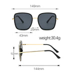 Luxury Square Large Frame Sunglasses for Women And Men Stylish Metal Decorated Light Daily Fashion Glasses
