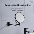 Space-Saving Wall-Mounted Makeup Mirror, 3X/1X Dual-Sided Rotating Mirror with Aluminum Frame, Foldable Design for Bathroom